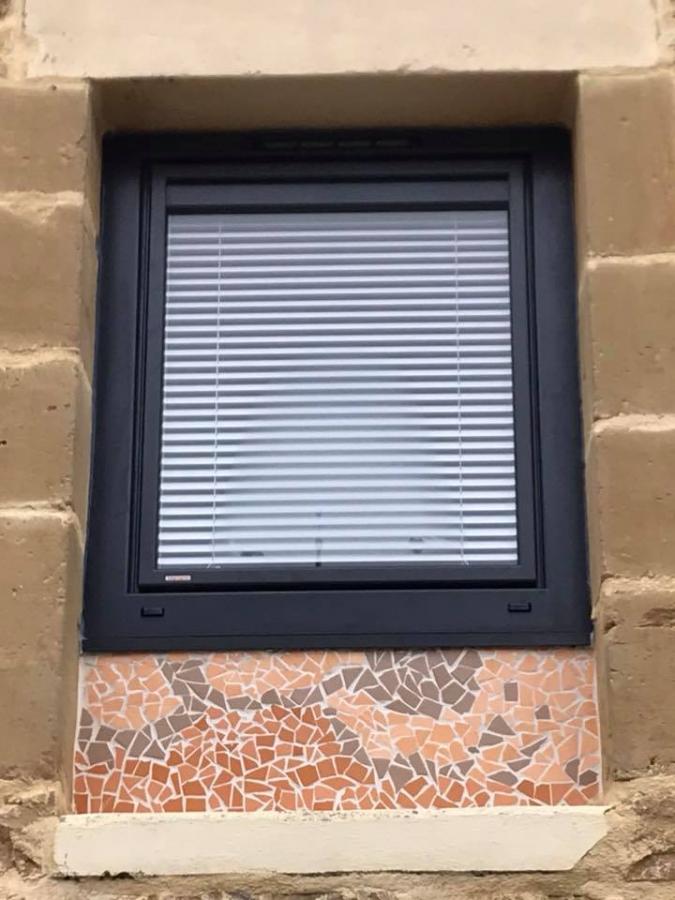Fenêtre gris anthracite extérieur avec store intégré